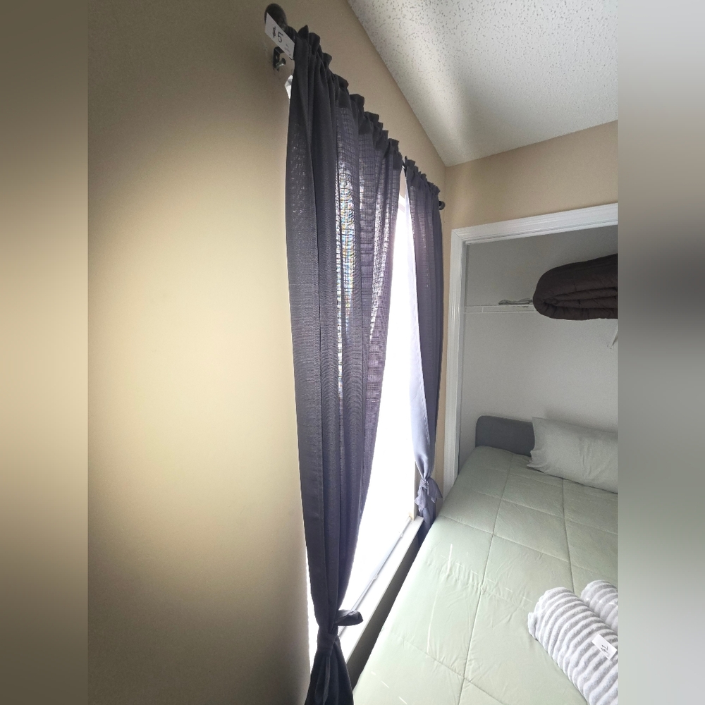 Gray Drapes - Window Curtain Panel